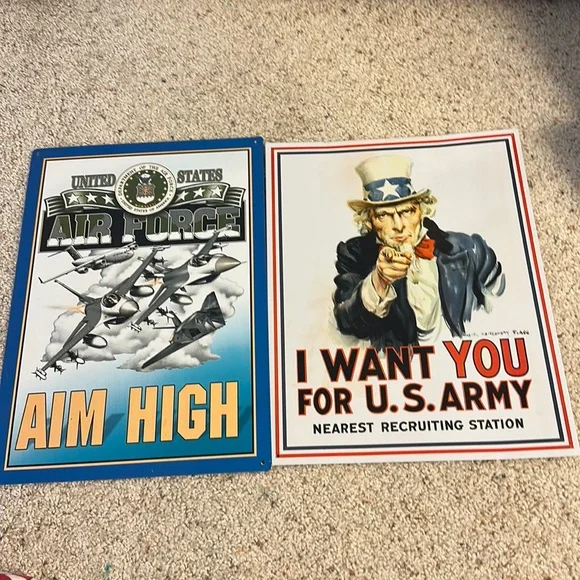 Vintage Military Metal Signs - Picture 1 of 14